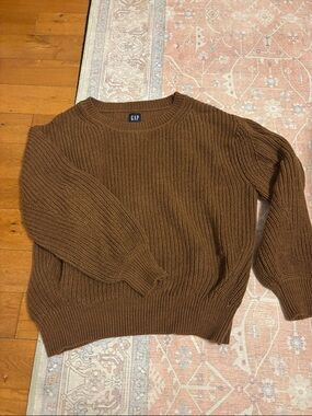 GAP Chunky Ribbed Crewneck Sweater - Chestnut Brown